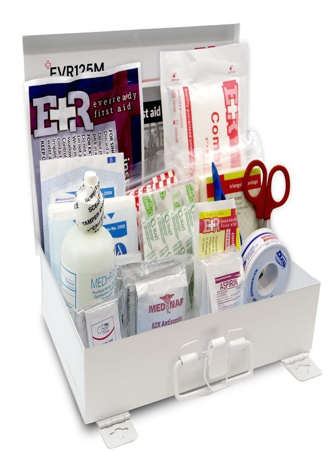 Ever Ready First Aid 107 Piece 25 Person First Aid Kit with Metal Case, OSHA Compliant - Image 1